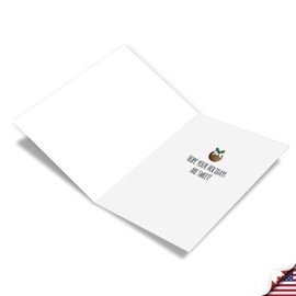 NobleWorks Hilarious Christmas Greeting Card with 5 x 7 Inch Envelope (1 Card) Merry Christmas Holiday Favorite Little Pudding C10283XSG