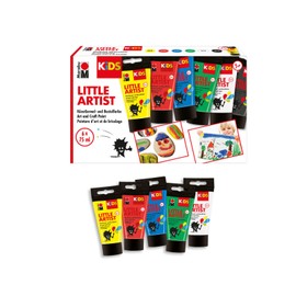 Marabu 0305000000001 KiDS Little Artist Paint and Craft Paint Set, 6 x 75 ml, Vegan, Dries Quickly, Non-Toxic, for Children from 3 Years