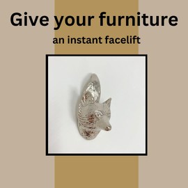 Silver Animal Metal Drawer Pulls Knobs Cupboard Bedroom Kitchen Upcycle (3. Mr. Fox)