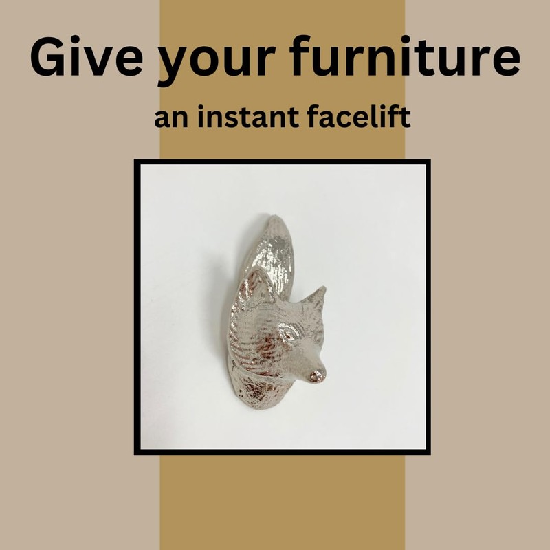 Silver Animal Metal Drawer Pulls Knobs Cupboard Bedroom Kitchen Upcycle