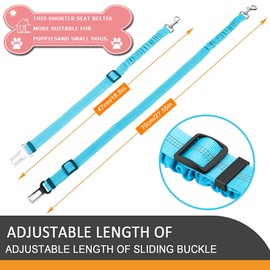 Dog Seat Belt for Car Adjustable Dog Harness Elastic Bungee Strong Safety Headrest Car Seat Belt Nylon Leads Reflective Restraint Belts For Dogs Pets Cars Travel (Blue)