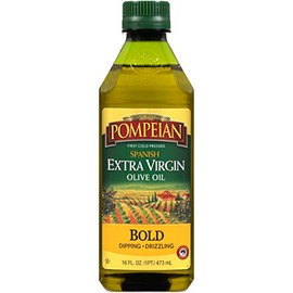 Pompeian Spanish Bold Extra Virgin Olive Oil, First Cold Pressed, Strong, Fruity Flavor, Perfect for Dipping and Drizzling, 16 FL. OZ.