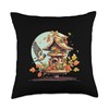 Funny Bird Feeder Cold Winter and Autumn Season Throw Pillow,