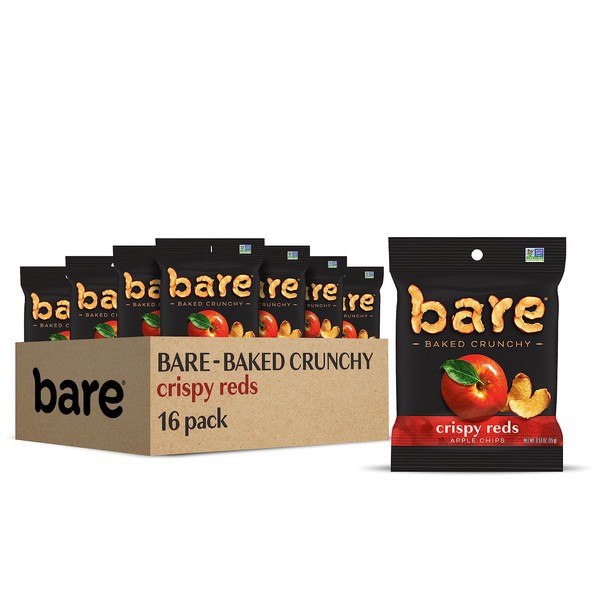 Bare Baked Crunchy Apple Fruit Snack Pack, Gluten Free Snacks, Fujis & Reds, 0.53 Ounce (Pack of 16)