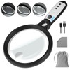 Large Magnifying Glass with 37 LED Light, 10X 20X 45X