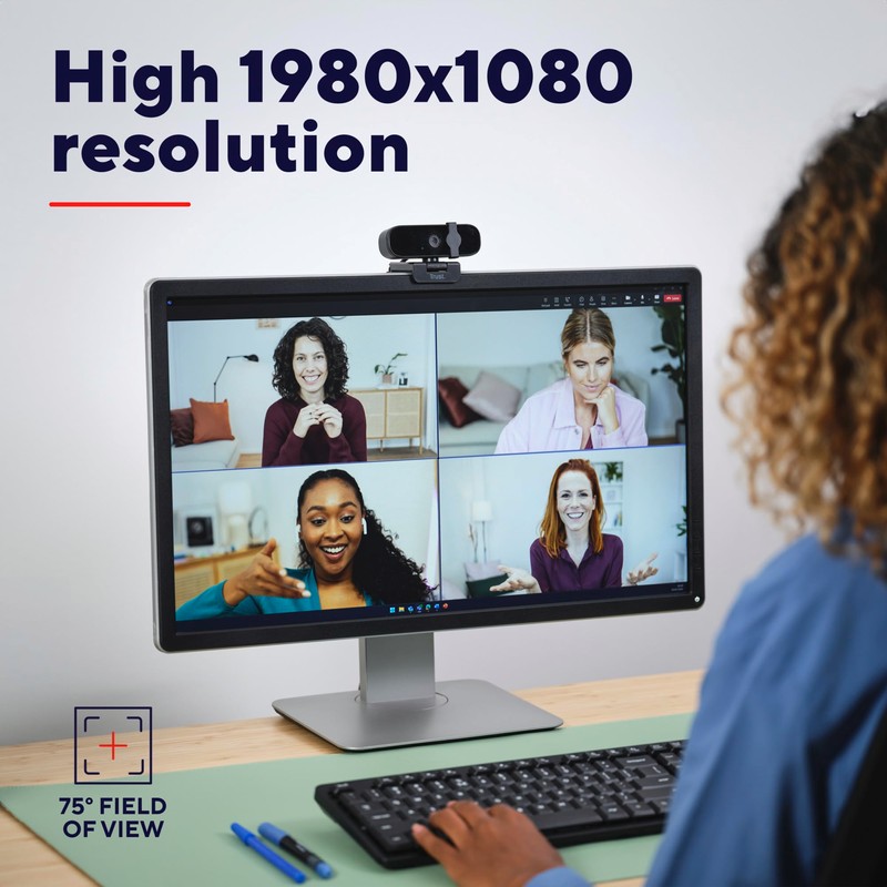 Trust Tanor 1080p Webcam PC, Full HD USB Web Cam