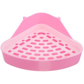 FRCOLOR Triangle Rabbit Litter Box Bunny Toilet Potty Trainer for Guinea Pig, Chinchilla & Ferret Durable Plastic Litter Bedding Box Easy to Clean Perfect for Living Room, Garden & Outdoor Use