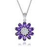 RANDES Amethyst Sunflower Necklaces for Women 925 Sterling Silver Created
