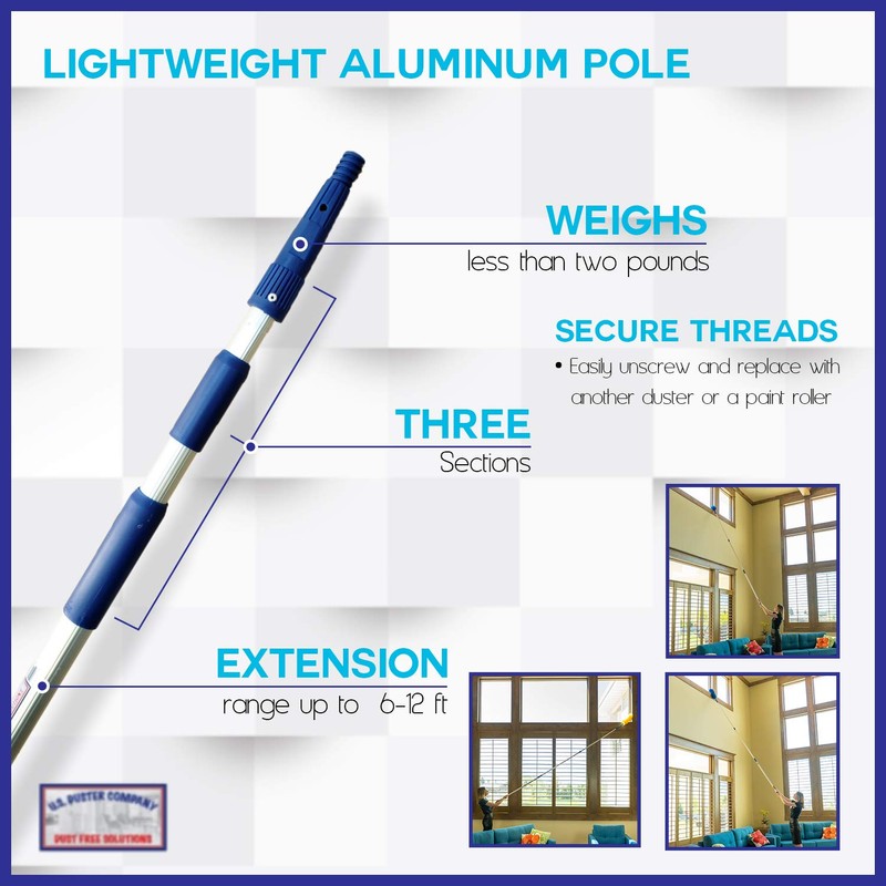 High Ceiling Cobweb Duster and Pole | Ceiling Fan Cleaner