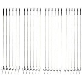 CENPEK 24pcs Carp Fishing Tied Hair Rig Barbless Anti-Tangle Swivel braided line Rig Size 2-4-6-8