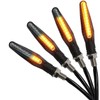4PCS Motorcycle LED Turn Signal Flowing Water Light Amber Blinker