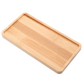 Rectangular Bamboo Tray – 6.9” × 3.5” Outer Size, 6.5” × 3.1” Inner Size, Natural Decorative Organizer for Bathroom, Vanity, Toilet Tank Top, Desk, Entryway or Kitchen Use.