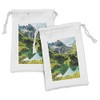 Lunarable Italian Fabric Pouch Set of 2, Idyllic Crystal Clear