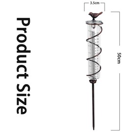 Bird Rain Gauges,Simple Rain Gauge,Lawn Decorations Ornament,Falling Measuring Instrument,Rain Gauge with Metal Stake,for Outdoor,Garden,Lawn,Backyard