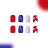 Independence Day Press on Nails Red Blue Full Cover Glue