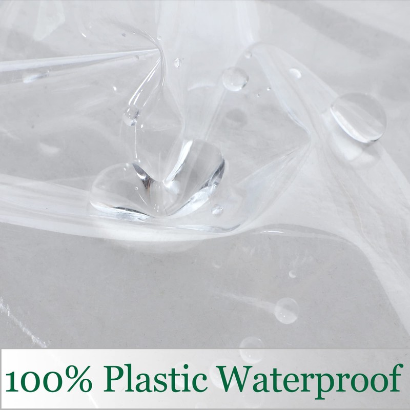 Obstal Clear Plastic Tablecloth 60 x 84 Inch, 100% Waterproof