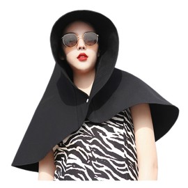 Sun Hat, Sun Hat for Women Wide Brim UV Protection Multifunctional Stylish Neck Protection for Hiking (Black) Sports Equipment