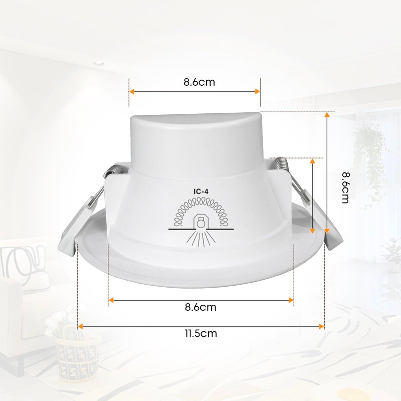 LED Motion Sensor Ceiling Light, 9W IP44 Waterproof Downlight with