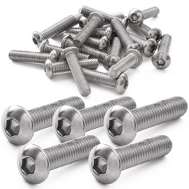 Pstyle. PST-155 M6 304 Stainless Steel Hex Button Bolts, Set of 20 (M6x25mm)