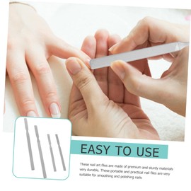 Baluue 4pcs Stainless Steel Nail Polishing Files Portable Manicure Tools for Fingernails Toenails Durable Easy to Use Includes Unique Grits for Professional Nail Care