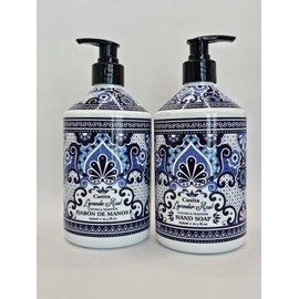 Soap Tiles Lavender Hand Soap, 21.5 Fl Oz, Decorative Pump Bottle, Twin Pack (43 Fl Oz Total)