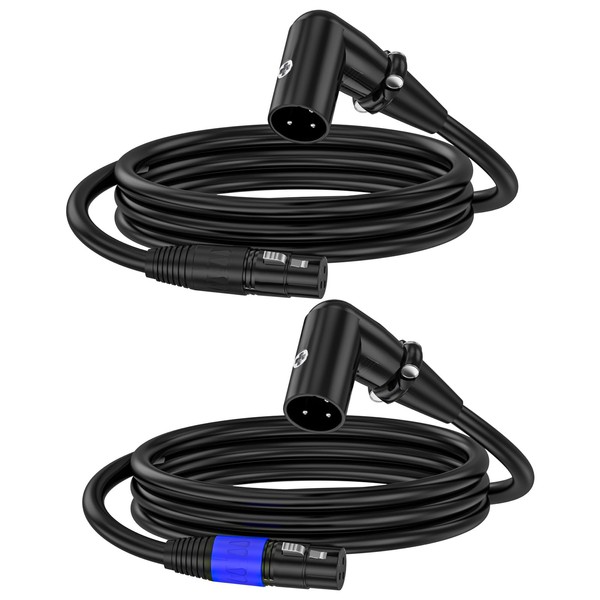 ZTOXLR XLR Right-Angle Male to Straight Female Microphone Extension Cable,