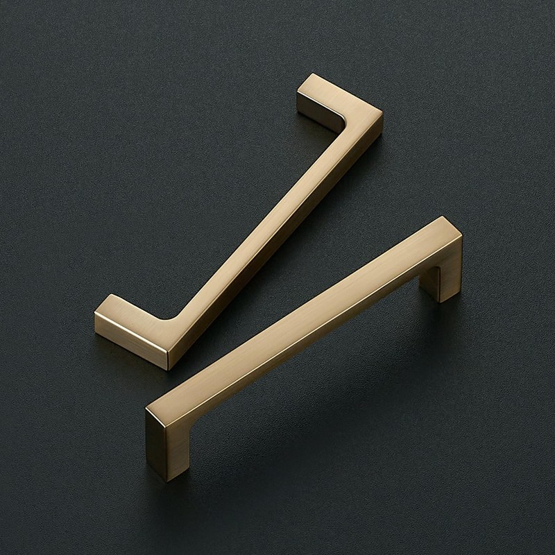 Ravinte 10 Pack Solid 4 Inch Square Cabinet Handles Champagne