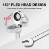 Jetech 27mm Flex-Head Ratcheting Combination Wrench, Premium Industrial Grade Spanner