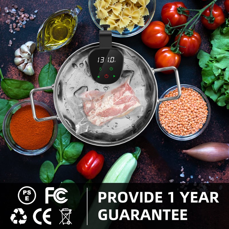 Sous Vide Machine-Suvee Cooker-Rocyis Sous Vide Kit with Lid, Recipes-1000W