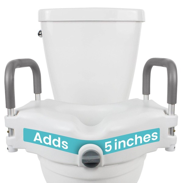 Vive Vive Raised Toilet Seat - 5" Portable, Elevated Riser