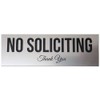 All Quality No Soliciting Sign (Brushed Silver) - Small