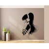 Heaven Decors Girl with Music Headphone Black Wall Sticker Size(59
