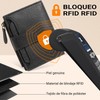 Cartera para Mujer Pequeña，Carteras de Cuero Plegable y Compacta