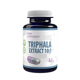 Triphala Extract 10:1 (4500mg Equivalent) 120 Vegan Capsules, Certificate of Analysis by AGROLAB Germany, High Strength Supplement, No Fillers or Bulkers, Gluten and GMO Free