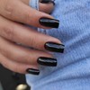 Black Press on Nails Medium Long,KXAMELIE Square Shaped Glue on