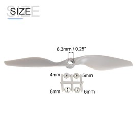 sourcing map 8x4 Propeller RC Propellers 2 Vane Blades Props Grey with Adapter Rings for Electric Airplane Aircraft, Pack of 4