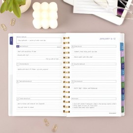 AT-A-GLANCE 2025 Planner, Weekly & Monthly, 5-1/2" x 8-1/2" Small, Badge, Floral (1722F-200-25)