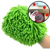 QUALIALL, Green Chenille Microfiber Dusting Mitt, 10.5x8 Inch, Electrostatic, Reusable,