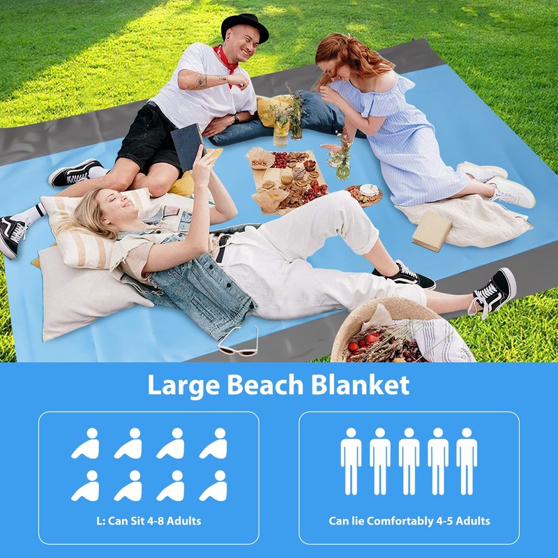 BOGI Sand Proof Beach Blanket, 79" X 83" Large Oversized
