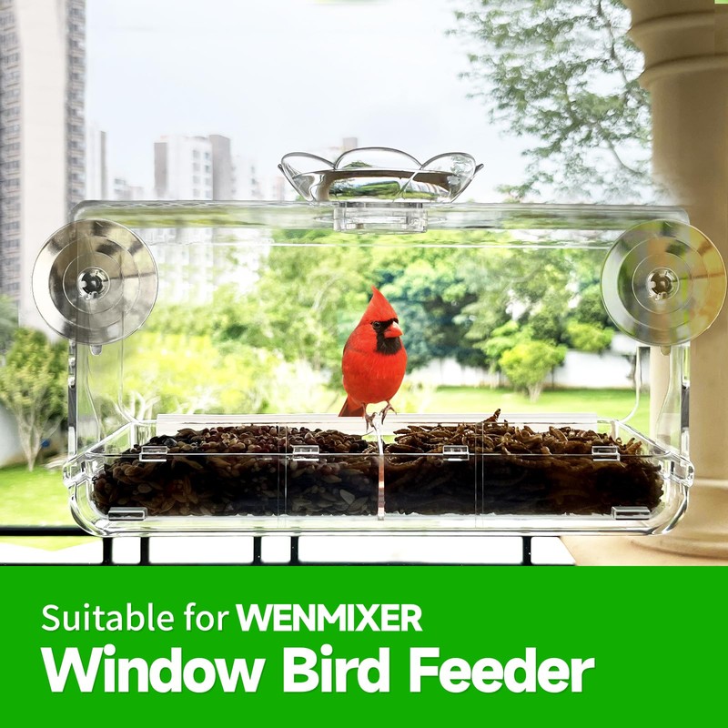 WENMIXER Suction Cups for Window Bird Feeders, 2.48"/63mm Clear PVC