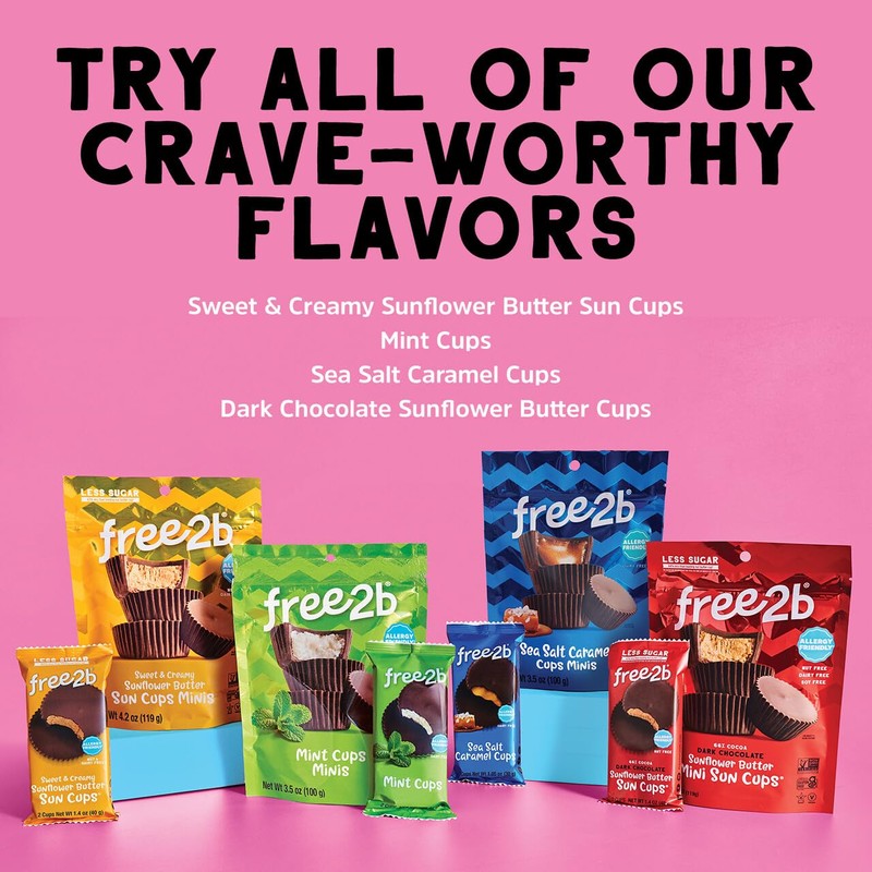 Free2b Mint Cups, Safe for School and Allergy Friendly, Gluten-Free,