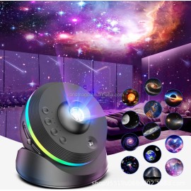 Meteor Galaxy Projector, 13 in 1 Planetarium Star Projector Realistic Starry Sky Night Light for Bedroom DecorLamp Power(W): 5, Color: Black