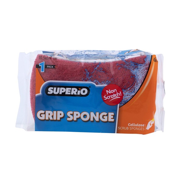 Superio - Esponja de cocina con agarre (6 unidades), resistente con doble cara de esponja (rojo)