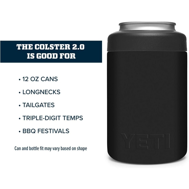 YETI Rambler Colster, Stainless Steel, Can Insulator, Black, 12oz (330ml)