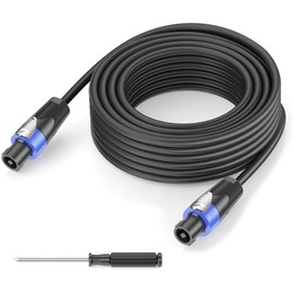 Jumwa Speakon to Speakon Cables 12 Guage Cord Wire for Audio Amplifier with Twist Lock for DJ/PA Heavy Duty Audio, 7.5M