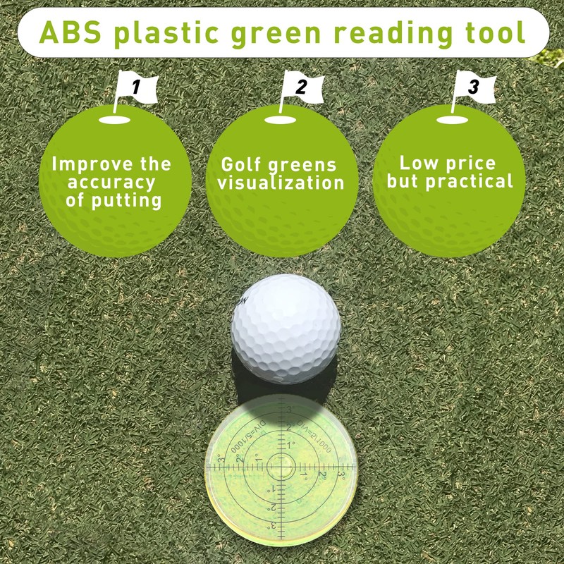 Golf Green Reader Pro Putt Golf Ball Marker Round Bubble