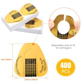 400 PCS Nail Forms for Builder Gel, AHIER Self-adhesive Nail Extension Forms for DIY at Home Professional Nails Art Supplies