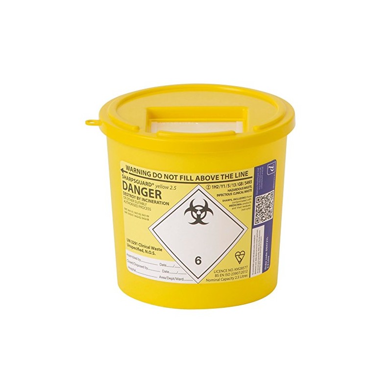 Sharpsguard DNDD472YL Sharps Bin, 2.5L, Yellow