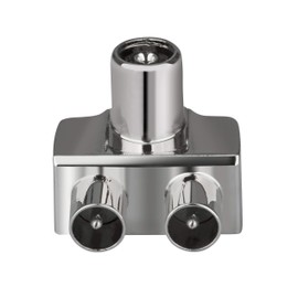 Oehlbach Antenna SP12 antenna splitter, shielded metal housing, two-device splitter for TV/radio, coaxial coupling to coaxial plug, DVB-T2 DVB-C2 HDTV UHD, silver, 17218-C1-40