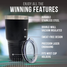 JFWcreations Rugby Coach Tumbler - Rugby Coach Gift 30oz Insulated Engraved Stainless Steel Rugby Coach Cup Black